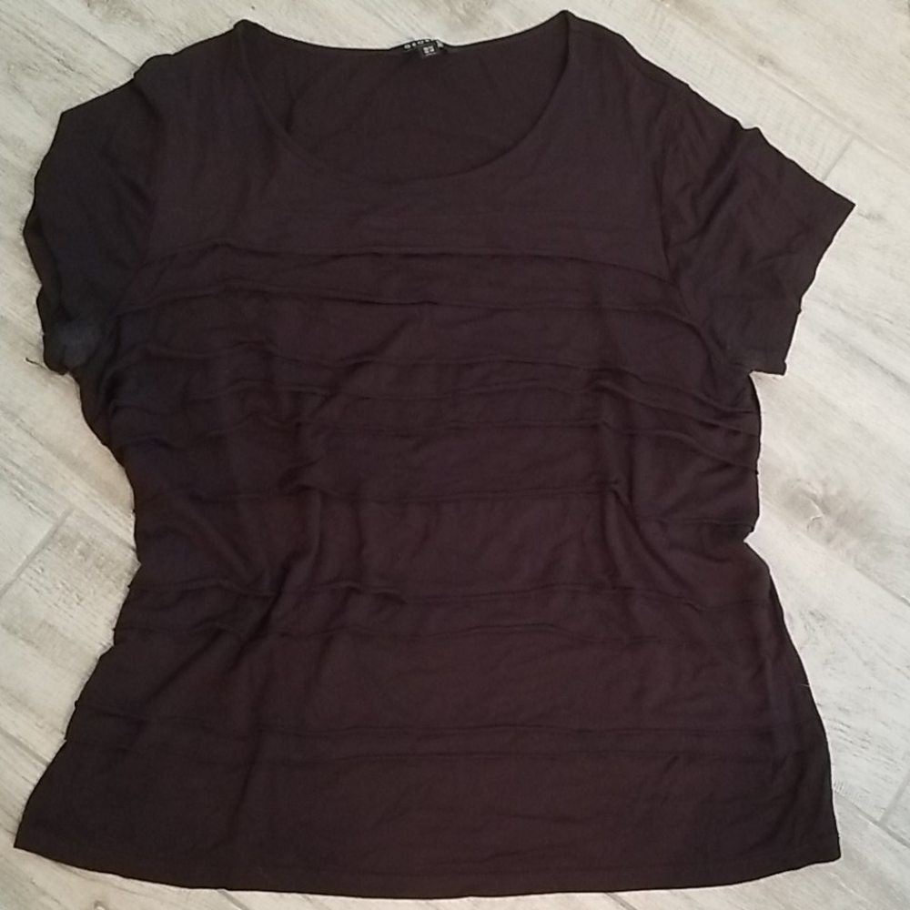 2/$11 🎉Black tiered short sleeve top! Sz XL - Picture 5 of 11